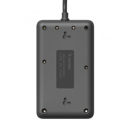 Удлинитель с сетевым фильтром 3х3м 10А 4USB + 2USBC 2500Вт ПВС 3х1 прямоуг. черн. КОСМОС FKsm3m-3gPF(B)USB