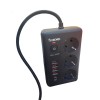 Удлинитель с сетевым фильтром 3х1.5м 10А 4USB + 2USBC 2500Вт ПВС 3х1 прямоуг. черн. КОСМОС FKsm1.5m-3gPF(B)USB