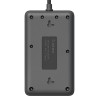 Удлинитель с сетевым фильтром 3х1.5м 10А 4USB + 2USBC 2500Вт ПВС 3х1 прямоуг. черн. КОСМОС FKsm1.5m-3gPF(B)USB