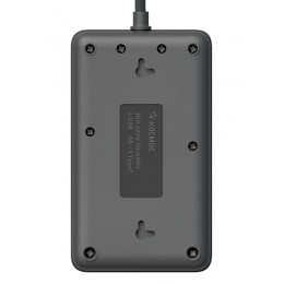 Удлинитель с сетевым фильтром 3х1.5м 10А 4USB + 2USBC 2500Вт ПВС 3х1 прямоуг. черн. КОСМОС FKsm1.5m-3gPF(B)USB