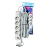 Удлинитель 3х5м с заземл. 10А IP20 USB 2500Вт 220В ПВС 3х1 с выкл. бел. КОСМОС YKsm5m4g-Z-VU10А-W