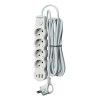 Удлинитель 3х5м с заземл. 10А IP20 USB 2500Вт 220В ПВС 3х1 с выкл. бел. КОСМОС YKsm5m4g-Z-VU10А-W