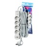 Удлинитель 3х3м с заземл. 10А IP20 USB 2500Вт 220В ПВС 3х1 с выкл. бел. КОСМОС YKsm3m4g-Z-VU10А-W