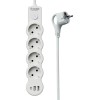 Удлинитель 3х3м с заземл. 10А IP20 USB 2500Вт 220В ПВС 3х1 с выкл. бел. КОСМОС YKsm3m4g-Z-VU10А-W