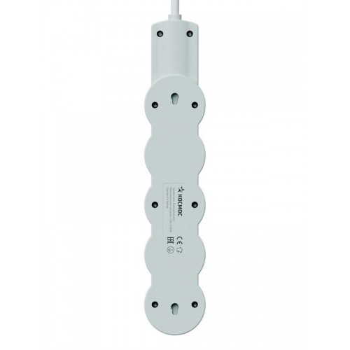 Удлинитель 3х1.5м с заземл. 10А IP20 USB 2500Вт 220В ПВС 3х1 с выкл. бел. КОСМОС YKsm1.5m4g-Z-VU10А-W