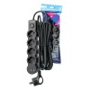 Удлинитель 3х5м с заземл. 10А IP20 USB 2500Вт 220В ПВС 3х1 с выкл. черн. КОСМОС YKsm5m4g-Z-VU10А-B