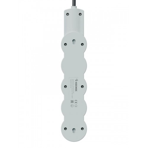 Удлинитель 3х1.5м с заземл. 10А IP20 USB 2500Вт 220В ПВС 3х1 с выкл. черн. КОСМОС YKsm1.5m4g-Z-VU10А-B