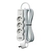 Удлинитель 3х1.5м с заземл. 10А IP20 USB 2800Вт 220В ПВС 3х1 с выкл. бел. КОСМОС YKsm1.5m3g-Z-VU10А-W