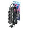 Удлинитель 3х5м с заземл. 10А IP20 USB 2800Вт 220В ПВС 3х1 с выкл. черн. КОСМОС YKsm5m3g-Z-VU10А-B