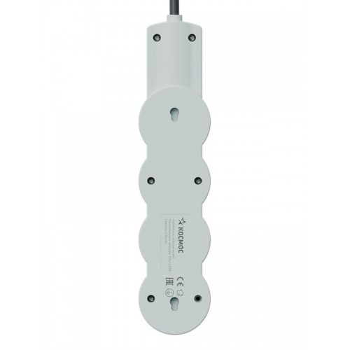 Удлинитель 3х5м с заземл. 10А IP20 USB 2800Вт 220В ПВС 3х1 с выкл. черн. КОСМОС YKsm5m3g-Z-VU10А-B