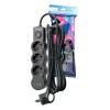 Удлинитель 3х1.5м с заземл. 10А IP20 USB 2800Вт 220В ПВС 3х1 с выкл. черн. КОСМОС YKsm1.5m3g-Z-VU10А-B