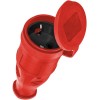 Розетка 16А IP44 прямая с заземл. каучук красн. КОСМОС RKsm-Z-IP(R)16A