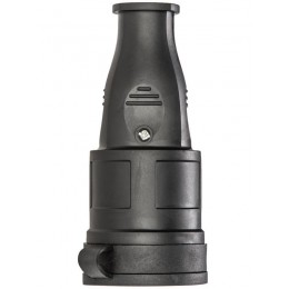 Розетка 16А IP44 прямая с заземл. каучук черн. КОСМОС RKsm-Z-IP(B)16A
