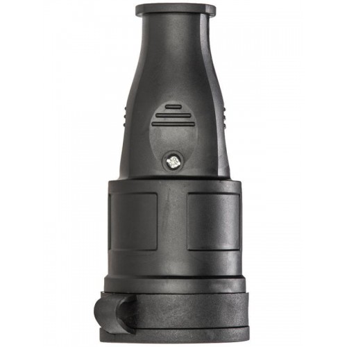 Розетка 16А IP44 прямая с заземл. каучук черн. КОСМОС RKsm-Z-IP(B)16A