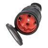 Розетка 16А IP44 прямая с заземл. каучук черн. КОСМОС RKsm-Z-IP(B)16A