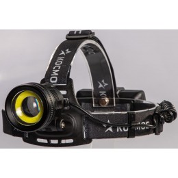 Фонарь налобный аккум. 10Вт P50 LED/Li-ion18650 2х1000мА.ч алюм. КОСМОС (KOC855Lit)