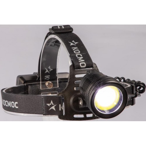 Фонарь налобный аккум. 10Вт P50 LED/Li-ion18650 2х1000мА.ч алюм. КОСМОС (KOC855Lit)