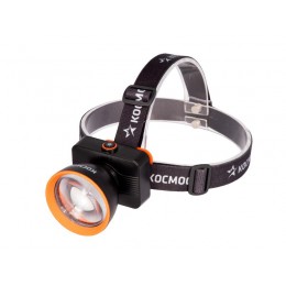 Фонарь налобный аккум. 15Вт Laser LED/ 3000мА.ч ABS пластик линза Френеля КОСМОС (KOC533Lit)