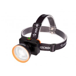 Фонарь налобный аккум. 15Вт Laser LED/ 3000мА.ч ABS пластик линза Френеля КОСМОС (KOC533Lit)