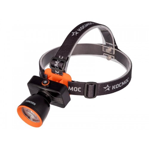 Фонарь налобный аккум. 10Вт Laser LED/ 1200мА.ч ABS пластик линза Френеля КОСМОС (KOC531Lit)