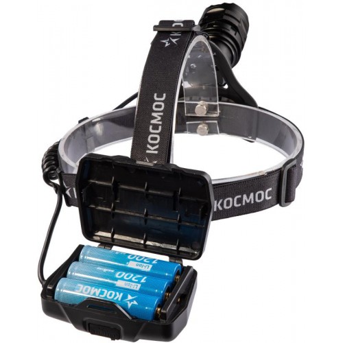 Фонарь налобный аккум. 10Вт Laser LED/Li-ion18650 3х1200мА.ч алюм. КОСМОС (KOC854Lit)