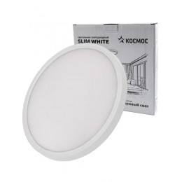 Светильник светодиодный SLIM WHITE 38Вт 6500К IP40 2700лм 230В 400х25мм КОСМОС KSlim38w_W6500K