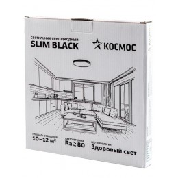 Светильник светодиодный SLIM BLACK 24Вт 4500К IP40 1620лм 230В 230х25мм КОСМОС KSlim24w_B4500K
