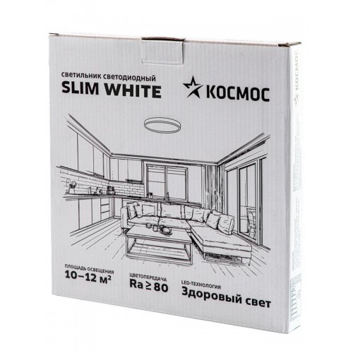 Светильник светодиодный SLIM WHITE 24Вт 4500К IP40 1620лм 230В 230х25мм КОСМОС KSlim24w_W4500K
