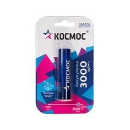 Аккумулятор Li-ion 18650 3000мА.ч без защиты с плоским контактом KOC18650Li30FLBL1