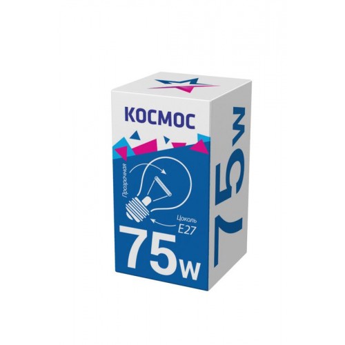 Лампа накаливания 75Вт A50/A55 прозрачная E27 230В КОСМОС LKsmSt55CL75E27v2