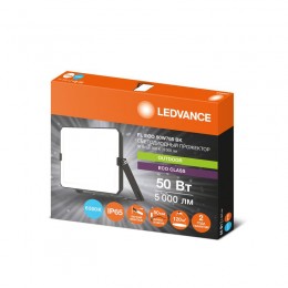 Прожектор светодиодный СДО FL ECO 50W 765 G4 уличный матов. стекло алюм. черн. LEDVANCE 4099854400131