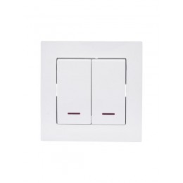 Выключатель 2-кл. СП Vesna с индикацией механизм бел. LEZARD 742-0288-112