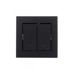 Выключатель 2-кл. СП Vesna с индикацией механизм черн. бархат LEZARD 742-4288-112