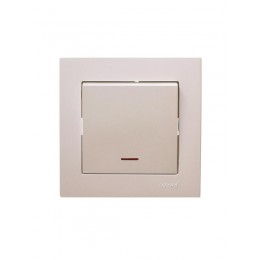 Выключатель 1-кл. СП Vesna с индикацией механизм крем. LEZARD 742-0388-111