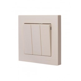 Выключатель 3-кл. СП Vesna механизм крем. LEZARD 742-0388-109