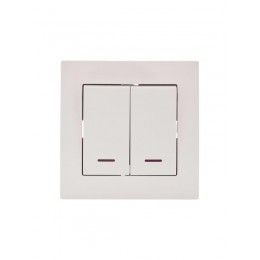 Переключатель проходной 1-кл. СП Vesna с индикацией механизм крем. LEZARD 742-0388-114