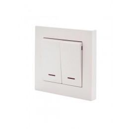 Переключатель проходной 1-кл. СП Vesna с индикацией механизм крем. LEZARD 742-0388-114