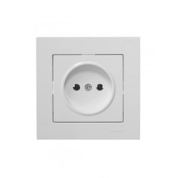 Розетка 1-м СП Vesna без заземл. ПБТ механизм бел. LEZARD 742-0288-121B