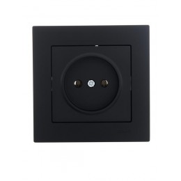 Розетка 1-м СП Vesna без заземл. ПБТ механизм черн. бархат LEZARD 742-4288-121B