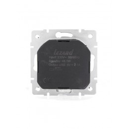 Розетка 1-м СП Vesna с заземл. с заряд. устройством USB механизм черн. бархат LEZARD 742-4288-181