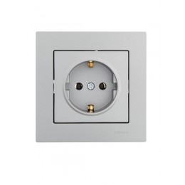 Розетка 1-м СП Vesna с заземл. ПБТ механизм платина LEZARD 742-3588-122B