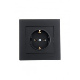 Розетка 1-м СП Vesna с заземл. ПБТ механизм черн. бархат LEZARD 742-4288-122B