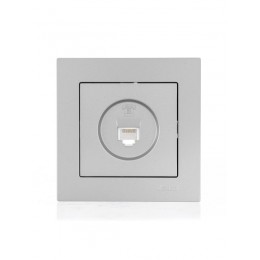 Розетка телефонная СП Vesna евро стандарт механизм платина LEZARD 742-3588-137