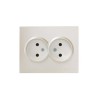 Розетка 2-м СП VESNA без заземл. ПБТ жемчуж./бел. перламутр LEZARD 742-3000-128B
