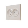 Розетка 2-м СП VESNA без заземл. ПБТ жемчуж./бел. перламутр LEZARD 742-3000-128B
