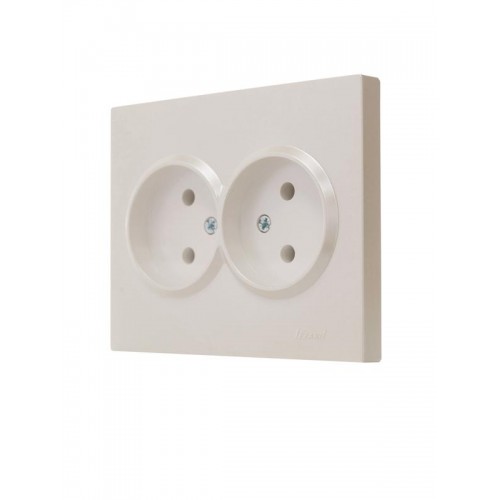 Розетка 2-м СП VESNA без заземл. ПБТ жемчуж./бел. перламутр LEZARD 742-3000-128B