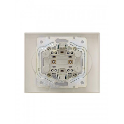 Розетка 2-м СП VESNA без заземл. ПБТ жемчуж./бел. перламутр LEZARD 742-3000-128B