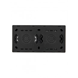 Блок выключатель 1-клав. и розетка 1-местн с заземл. LETO черн. бархат горизонталь LEZARD 752-4200-170BAP