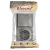 Блок выключатель 1-клав. и розетка 1-местн с заземл. LETO платина горизонталь LEZARD 752-3500-170BAP