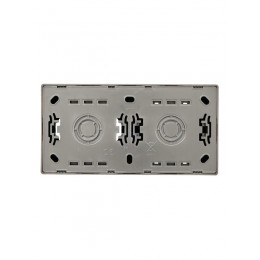 Блок выключатель 1-клав. и розетка 1-местн с заземл. LETO платина горизонталь LEZARD 752-3500-170BAP